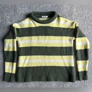 Madewell‎ Women's Fulton Striped Sweater Pullover Alpaca Yellow Green Size XXS